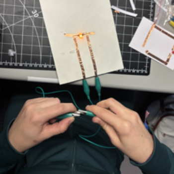 I used the positive and negative sides to create the circuit.