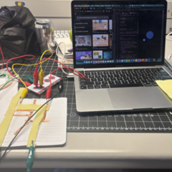I started playing with the felt and seeing how I could turn it into a circuit.