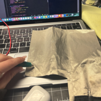 I then found some conductive cloth and used the ground wire and green wire to create another option.