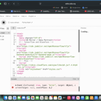 Inserting everything into p5.js.