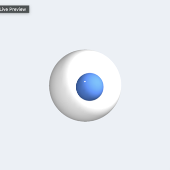Beginning attempts at creating an eye that reacts to up, down, left and right keys on the Makey Makey.
