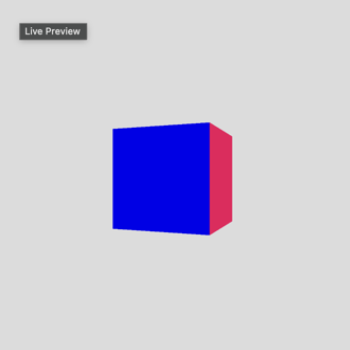 Using Steve's tutorials to create 3D objects, starting with a cube with ambient lighting.
