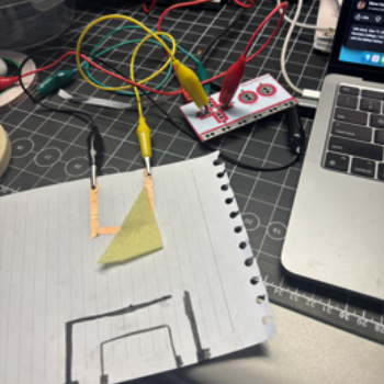 I made a switch for the conductive tape which flicked on and off.